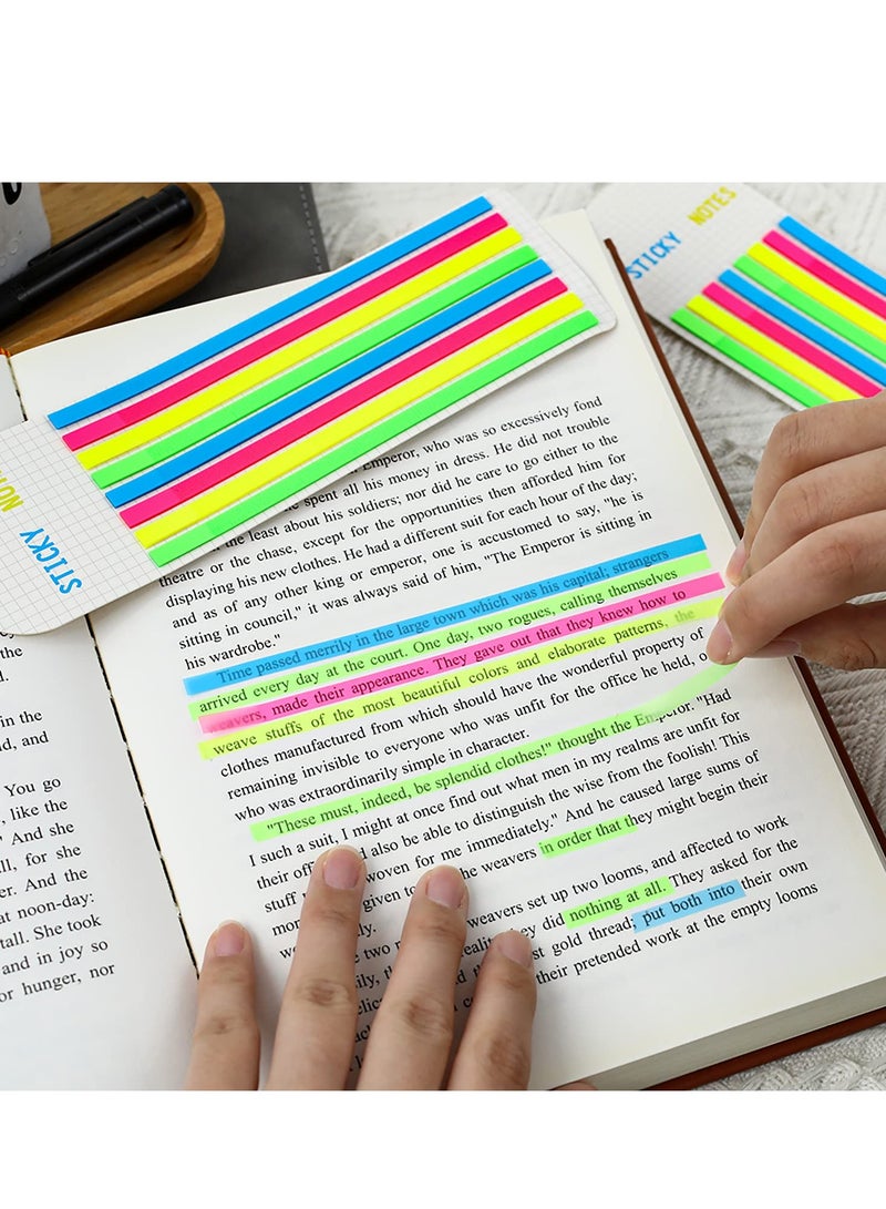 640 قطعة شريط تمييز ملون، علامات لاصقة نيون لتسهيل ال على الكتب وفهرسة المكاتب - Image 3