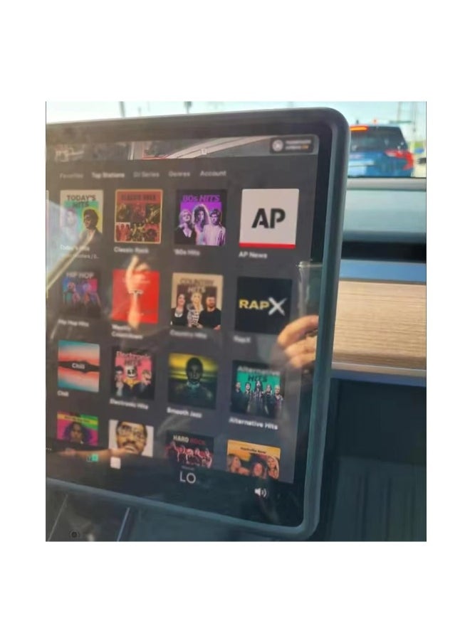 Generic - Screen Silicone Protective, Frame Compatible with Tesla Model Y / 3 Accessories Silicone Center Console Decoration Protects Screen from Shatters and Crashes, Anti-Glare Anti-Fingerprint (Black) - Image 1
