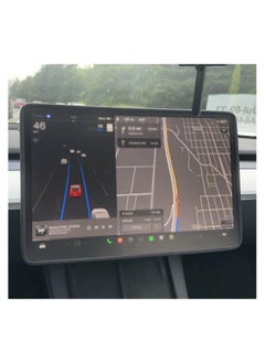 Generic Screen Silicone Protective, Frame Compatible with Tesla Model Y / 3 Accessories Silicone Center Console Decoration Protects Screen from Shatters and Crashes, Anti-Glare Anti-Fingerprint (Black)  - Image 2