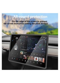 Generic Screen Silicone Protective, Frame Compatible with Tesla Model Y / 3 Accessories Silicone Center Console Decoration Protects Screen from Shatters and Crashes, Anti-Glare Anti-Fingerprint (Black)  - Image 4