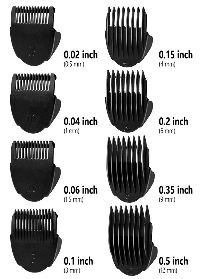 CR8GR8 Hair Clipper Guards Guides 8pcs 0.02inch to 0.5Inch(0.5mm-12mm) Fits For Manspot Body Trimmer,Meridian Ball Trimmer Clipper Guard,8 Pack Black - Image 2