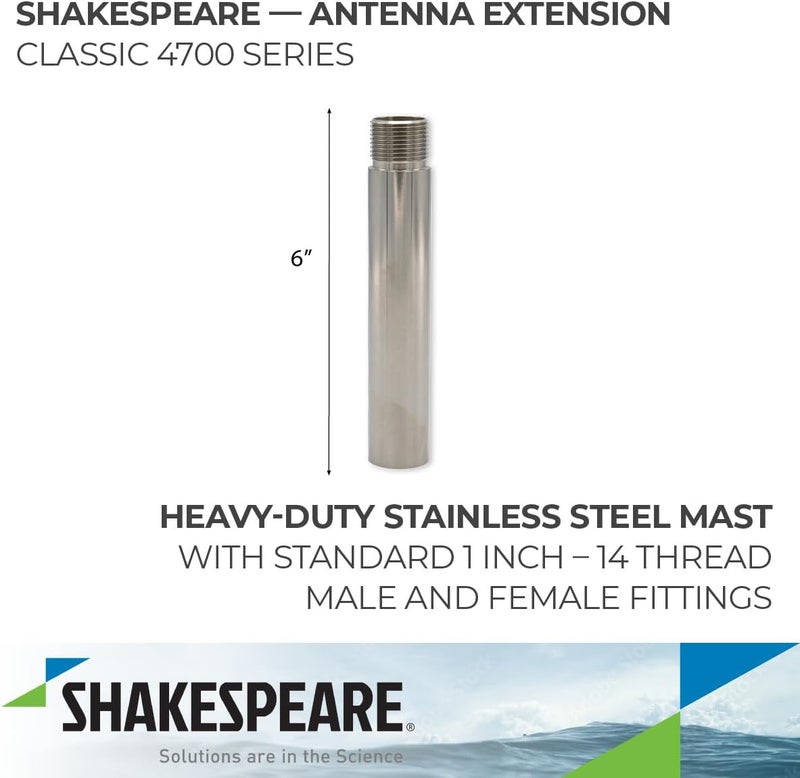 Shakespeare 6-Inch Stainless Steel Extension Pole - Image 2