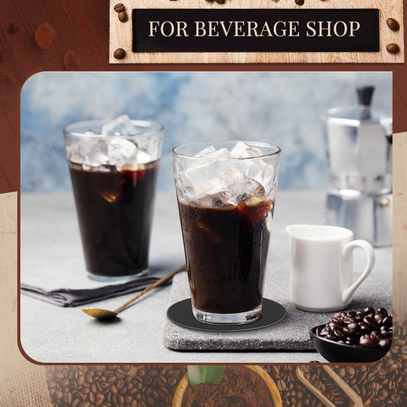 تاوباري TAOBARY 400 PCS قابلة للتخلص من الوقايات الورقية بالجملة من الوقايات من الورق المقوى 4 بوصة للمشروبات DIY Crafts Arts Bar Wedding (Black) - Image 5