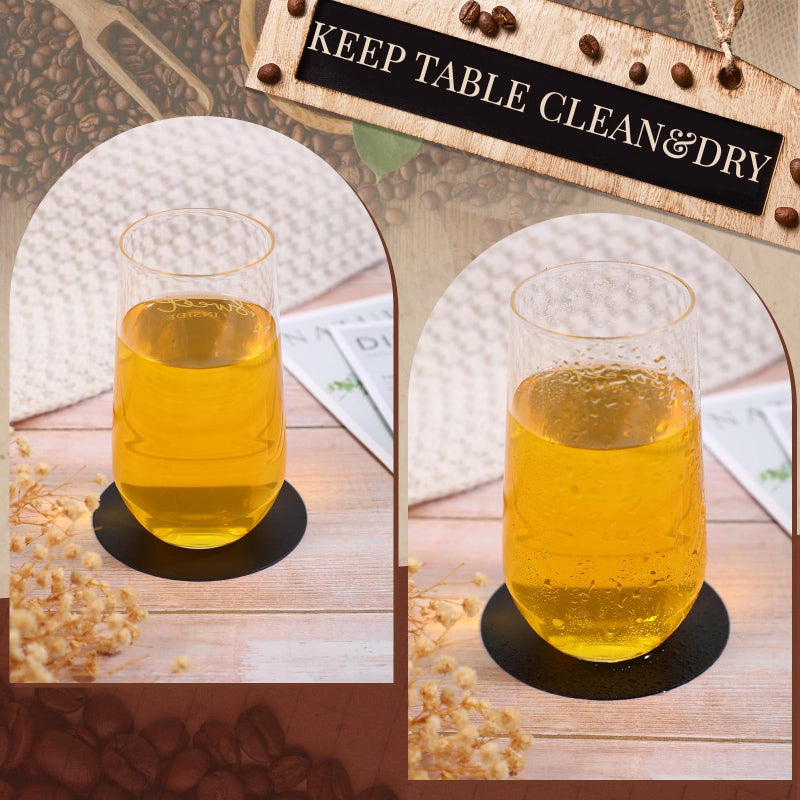 تاوباري TAOBARY 400 PCS قابلة للتخلص من الوقايات الورقية بالجملة من الوقايات من الورق المقوى 4 بوصة للمشروبات DIY Crafts Arts Bar Wedding (Black) - Image 3