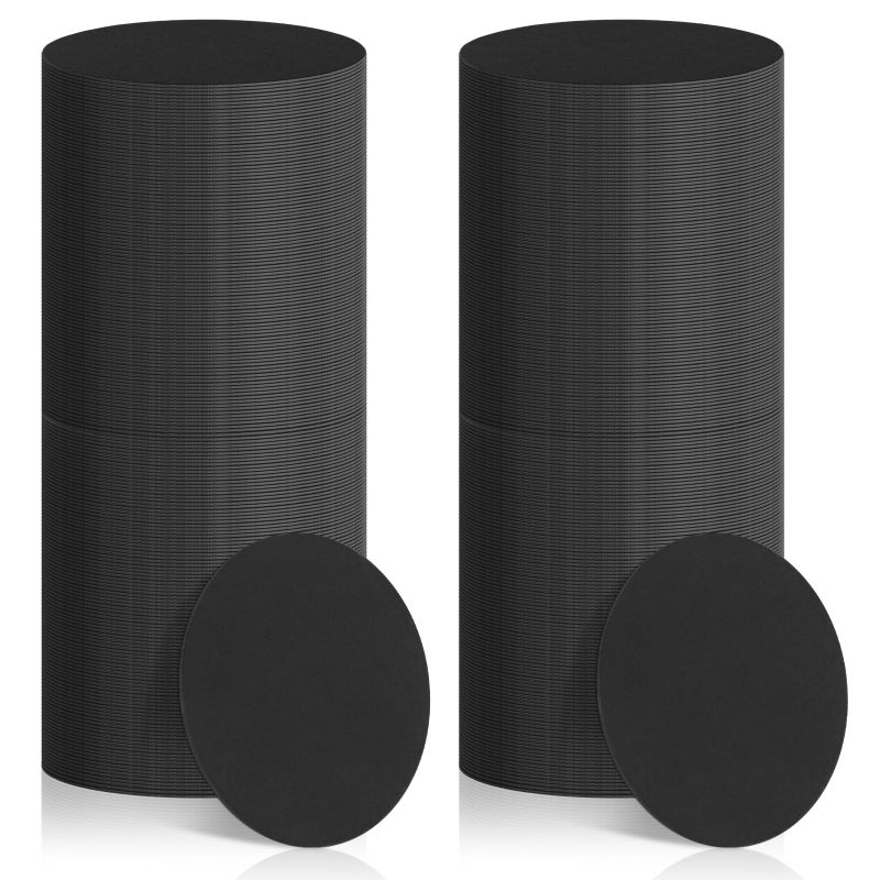 تاوباري TAOBARY 400 PCS قابلة للتخلص من الوقايات الورقية بالجملة من الوقايات من الورق المقوى 4 بوصة للمشروبات DIY Crafts Arts Bar Wedding (Black) - Image 1