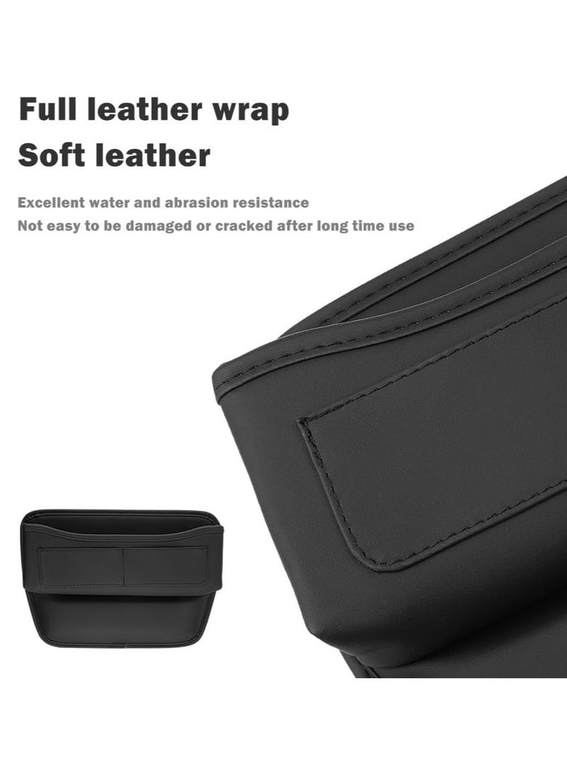 منظم ملء فراغ مقعد السيارة الجلد مع حامل بطاقات وفتحة شحن لمقعد السيارة الأمامي - Image 4