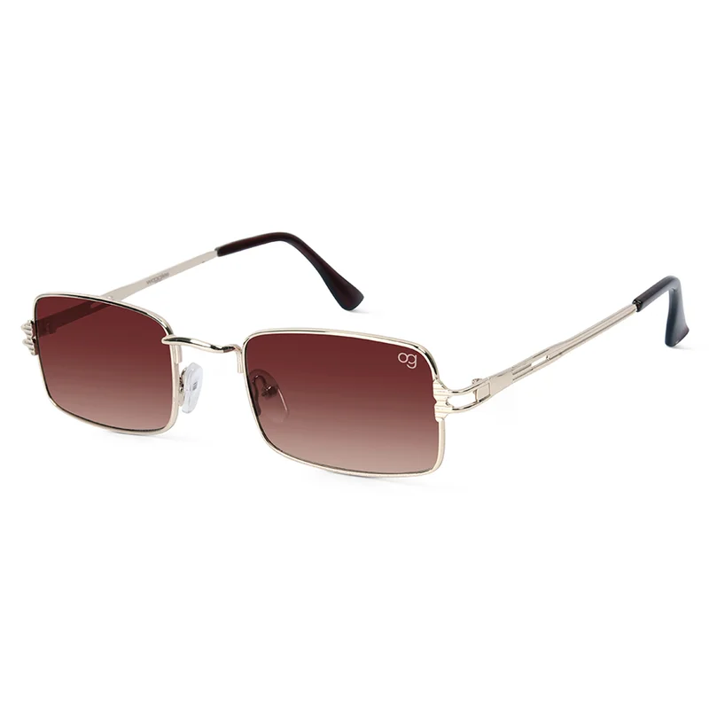 Woggles UV- Protected  Brown Rectangle Sunglasses