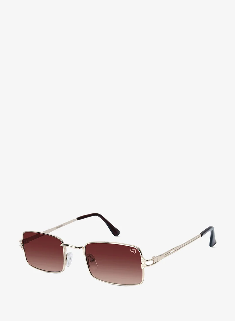 Woggles UV- Protected  Brown Rectangle Sunglasses
