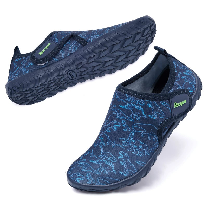 Racqua Kids Water Shoes Boys Girls Barefoot Quick Dry Lightweight Beach Sport Aqua Swim Pool Walking Surfing Boating Shoes Big Kid Dinosaur 2 - Image 1