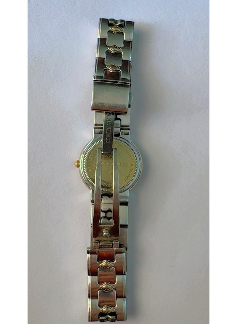 Continental Swiss Made Luxury Women's Watch - Two-Tone Stainless Steel with Sapphire Crystal & Date Window (Pre-Owned, Looks Like Brand New Condition) - Image 4