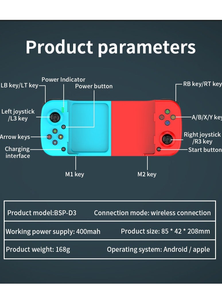 D3 Stretch Gamepad Mobile Wireless Gamepad Bluetooth 5.0 Android Phone Ios Direct Connection Mfi Gamepad - Image 4