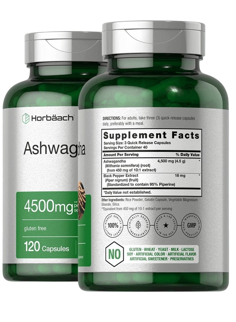 هرباخ كبسولات اشواغاندا تحتوي على 120كبسولة  خالية من الغلوتين - Image 2