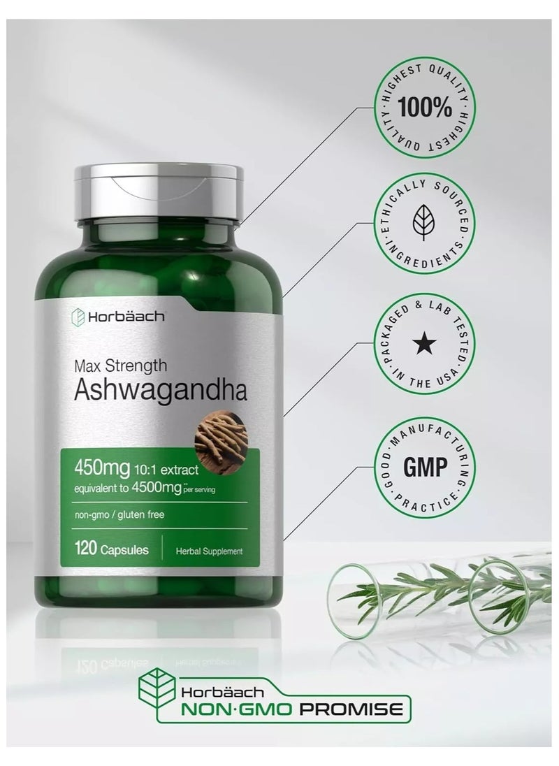 Horbaach - Max Strength Ashwagandha 4500 mg - 120 Capsules - Image 1