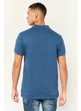 Nordland Men Regular Fit  Brand Logo Short Sleeves Polo Shirt,Blue  - Image 3