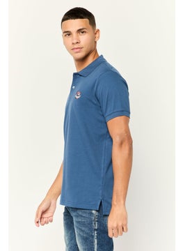Nordland Men Regular Fit  Brand Logo Short Sleeves Polo Shirt,Blue  - Image 2