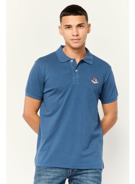 Nordland Men Regular Fit  Brand Logo Short Sleeves Polo Shirt,Blue  - Image 1