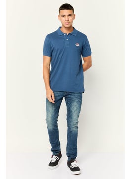 Nordland Men Regular Fit  Brand Logo Short Sleeves Polo Shirt,Blue  - Image 4