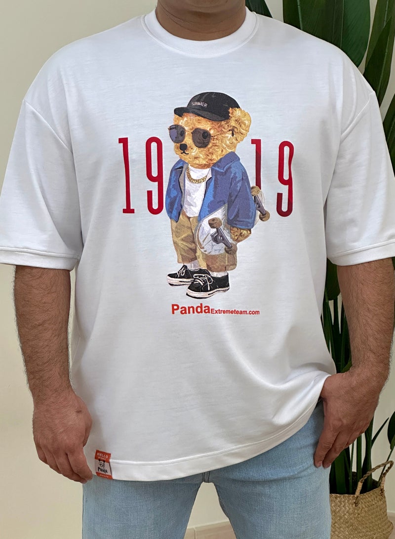 panda extreme team teddy cotton drop shoulder t shirt over size all size  - Image 1