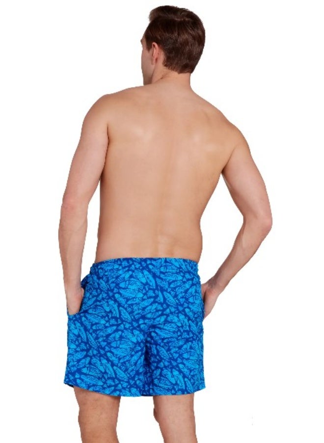 زوجس زوغز شورت سباحة رجالي فينلي 16 باللون البحري | قماش خفيف الوزن سريع الجفاف، خصر مطاطي مع حبل للتثبيت، مبطّن بشبكة، جيوب جانبية، تصميم مخطط أنيق للسباحة، الشاطئ والاستخدام النشط | 462785-FINLS - Image 3