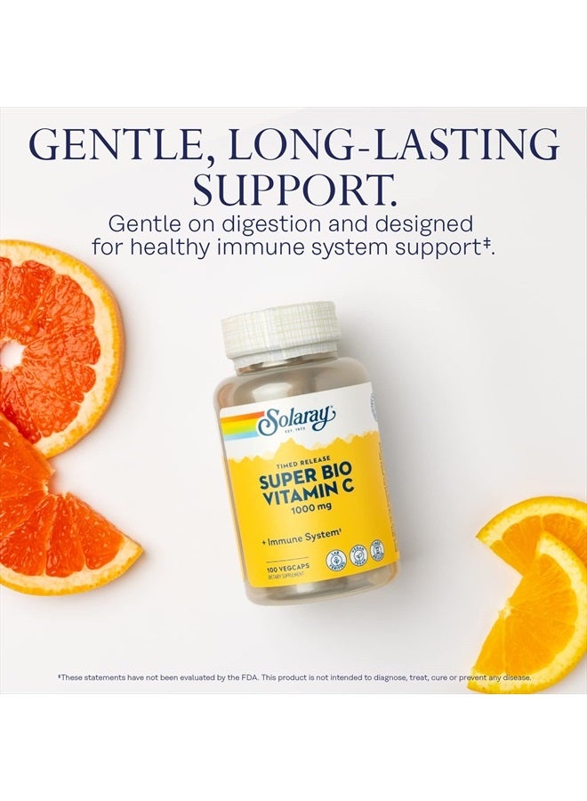 SOLARAY فيتامين سي سوبر بايو بوفيرد 1000 ملغ من سولاراي، إصدار مزدوج، إطلاق مؤقت لفيتامين سي مع البيوفلافونويد، مكمل دعم المناعة - امتصاص عالي، نباتي، ضمان 60 يوم، 50 حصة، 100 كبسولة نباتية - Image 3