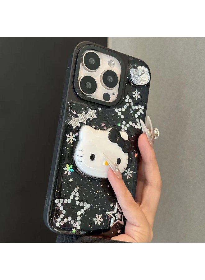 هالو كيتي إيبوكسي بلاك ستار هالو كيتي آيفون 15 بروماكس/15 برو جراب هاتف محمول - Image 3