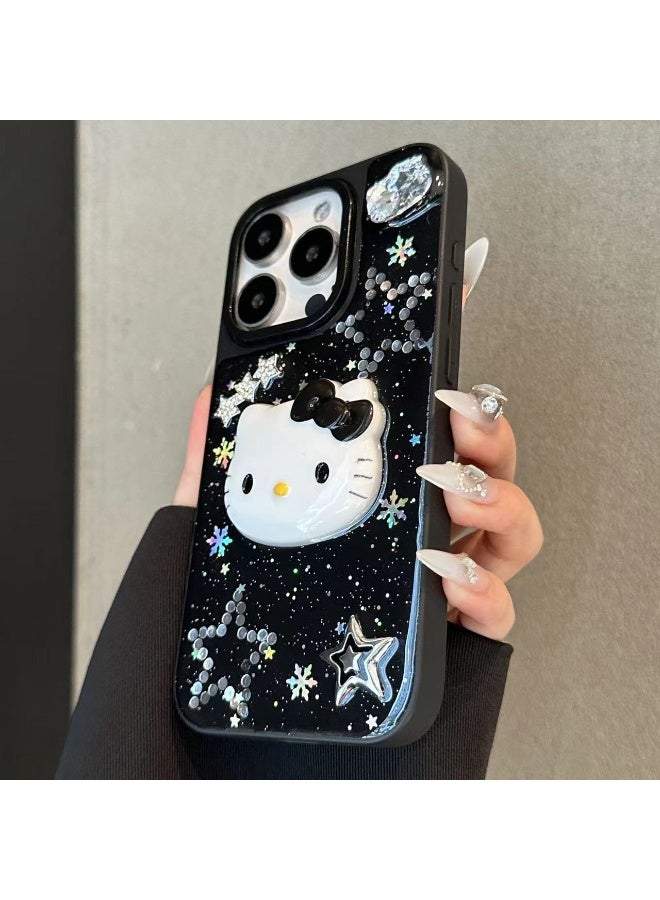هالو كيتي إيبوكسي بلاك ستار هالو كيتي آيفون 15 بروماكس/15 برو جراب هاتف محمول - Image 2
