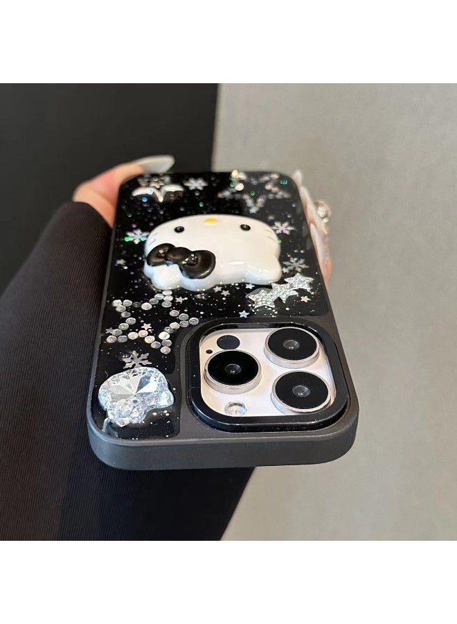 هالو كيتي إيبوكسي بلاك ستار هالو كيتي آيفون 15 بروماكس/15 برو جراب هاتف محمول - Image 4