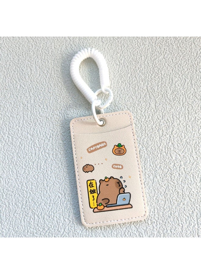 NIBEMINENT 1 - Piece PU Kpop Photo Card Holder Pendant Key Chain ID Badge Holder ID Card Holder Photo Card Protector for School ID Office ID Access Card for Women Girls