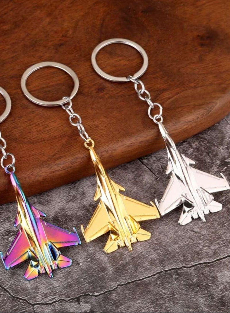 Generic Keychain  Airplane Shape Silver Color Zinc Alloy  - Image 3