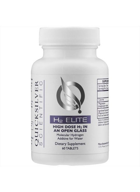 H2 Elite - Molecular Hydrogen for Energy + Metabolism Support, Water Tablets Perfect for Open Containers - Magnesium Malate Drink Additive (60 Molecular Hydrogen Tablets)