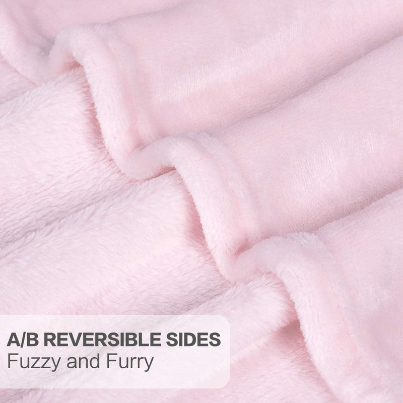 TILLYOU Toddler Flannel Blanket - Warm Cozy Baby Blanket for Boys and Girls, Smooth Cute Lightweight Blanket for Bedding Crib Stroller, 40Ã—50 inches, Pink - Image 5