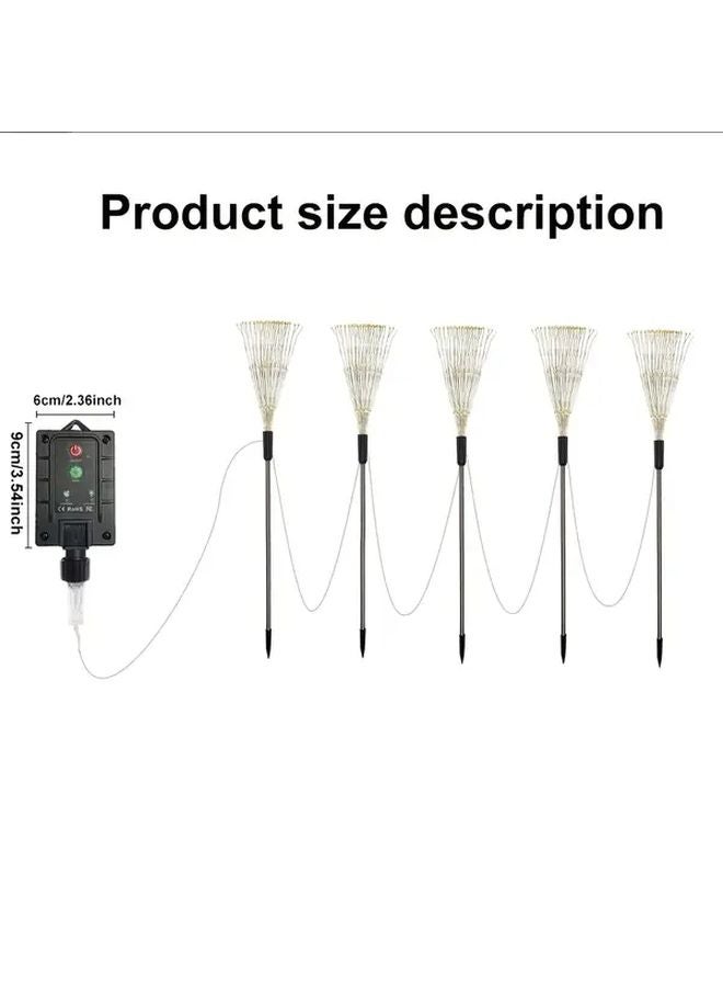 5 قطع 300 مصباح LED أضواء الجنيات الشمسية 8 أوضاع زينة خارجية لحديقة متعددة الألوان - Image 4