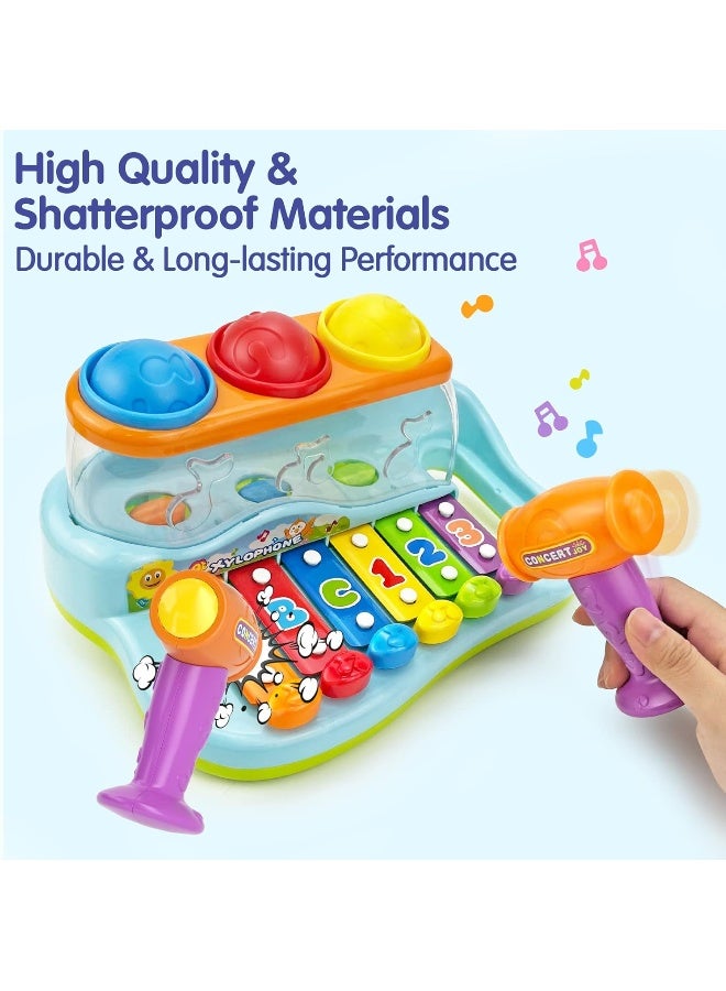 HOLA Pop 'N Play Music Center 3In1 Montessori Toy, Pounding Game, Color Matching, Xylophone, Rainbow Piano Keys, Educational Features For Sensory Development, Hand-Eye Coordination, Early Music Learning 18M+ - Image 5
