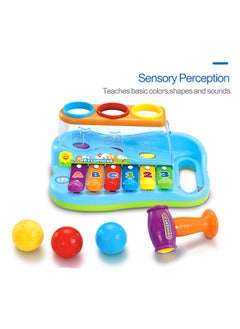 HOLA Hola Pop 'N Play Music Center 3in1 Montessori Toy, Pounding Game, Color Matching, Xylophone, Rainbow Piano Keys, Educational Features for Sensory Development, Hand-Eye Coordination, Early Music Learning 18M+  - Image 3