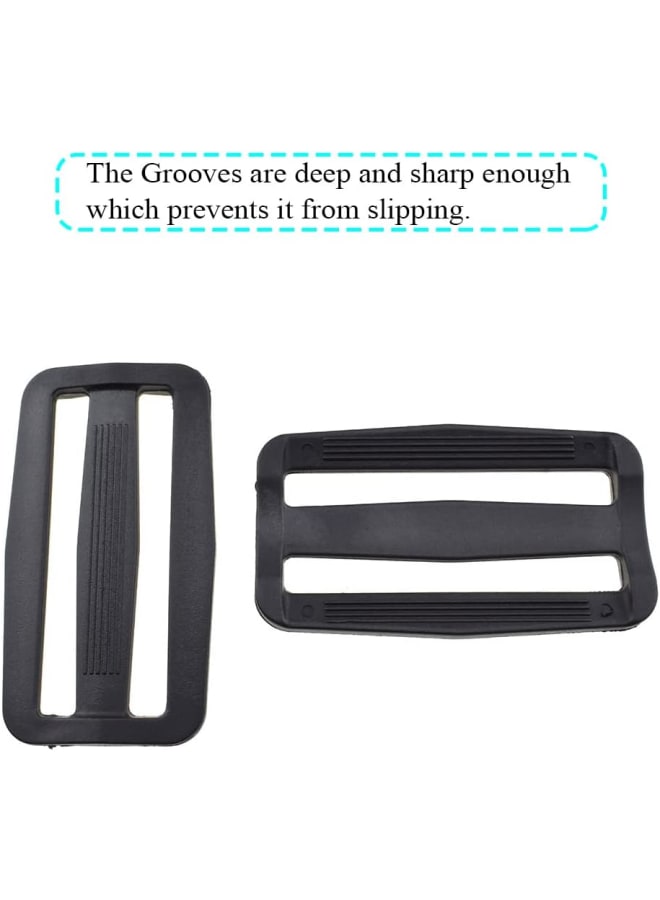 2 Inch Tri Glides Slides Clips Buckles Gripping Knurled Edge No Slipping Solid 10 for Collars Aprons Sling Bag Adjustable Straps Belt Big Slots No Sharp Edges No Sewing - Image 3