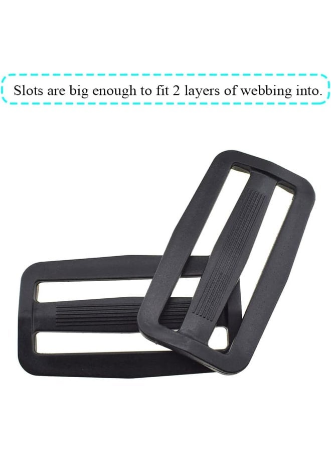 2 Inch Tri Glides Slides Clips Buckles Gripping Knurled Edge No Slipping Solid 10 for Collars Aprons Sling Bag Adjustable Straps Belt Big Slots No Sharp Edges No Sewing - Image 2