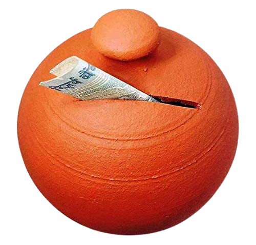NRSON® Coin Bank |Terracotta Mitti Cool Gullak |Mitti Ki Gullak for Kids [Pack of 1 ] Brown Color - Image 2