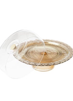 Dania Base glass cake plate with lidDark amber Round Multicolor 30 x 10 cm  - Image 2