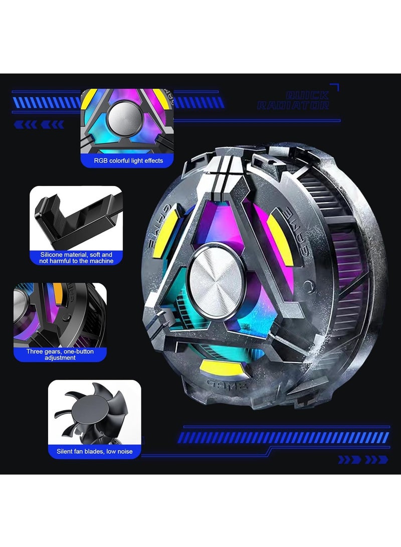 ريكتو مبرد هاتف مغناطيسي 2 في 1 + مشبك خلفي، مبرد iPad، مروحة تبريد للهاتف والكمبيوتر اللوحي، مبرد مغناطيسي للكمبيوتر اللوحي، مبرد مع عرض درجة الحرارة لألعاب الهاتف المحمول، البث المباشر (مع لوحة تبريد) - Image 5