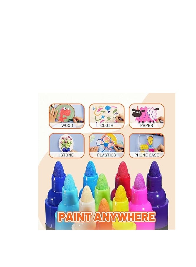 YPLUS Super Capacity Acrylic Paint Pens Markers, 16 Colors Big Acrylic Painting Pens Set, DIY Art Craft for Glass, Rock, Wood, Egg, Stone, Metal, Art Supplies - Image 3