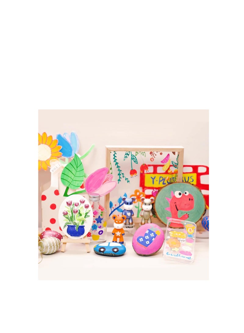 YPLUS Super Capacity Acrylic Paint Pens Markers, 16 Colors Big Acrylic Painting Pens Set, DIY Art Craft for Glass, Rock, Wood, Egg, Stone, Metal, Art Supplies - Image 4