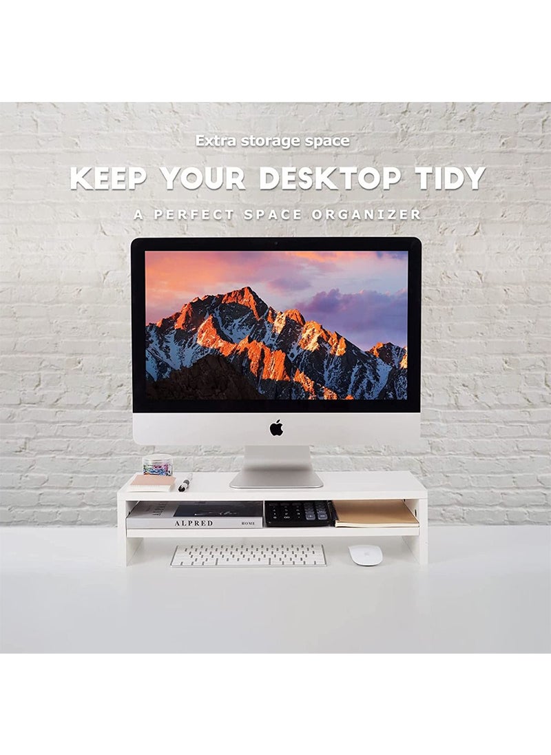Mahmayi - Mahmayi White MSR-WHT Monitor Stand Riser for Laptop Computer/TV/PC/Printer, Multifunctional Systems - Image 1
