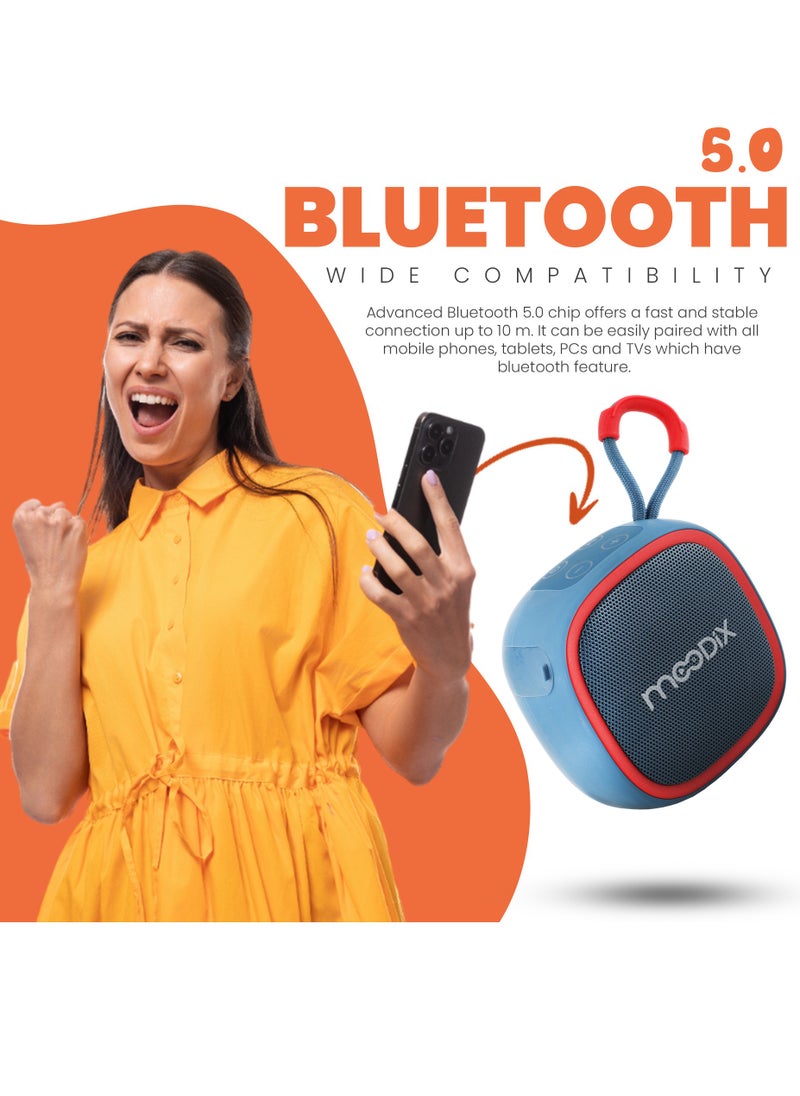moodix Moodix KI23KS659 Bluetooth Speaker with Micro SD Card and USB Port, Blue  - Image 3