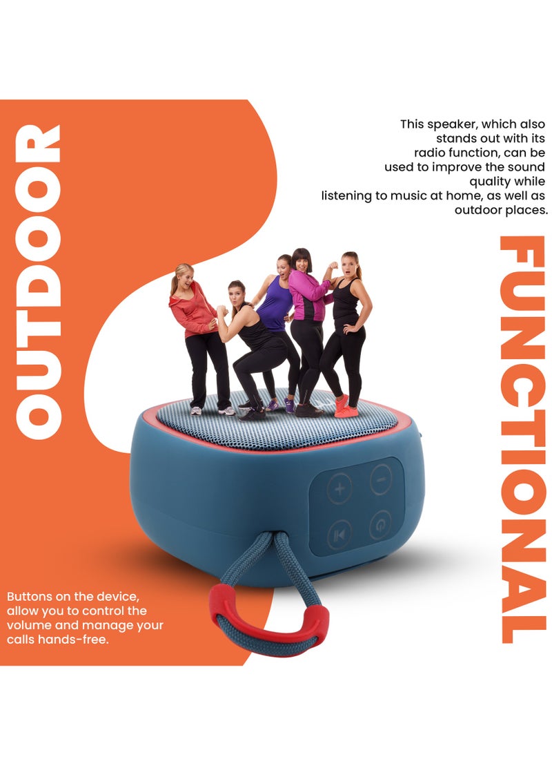 moodix Moodix KI23KS659 Bluetooth Speaker with Micro SD Card and USB Port, Blue  - Image 2