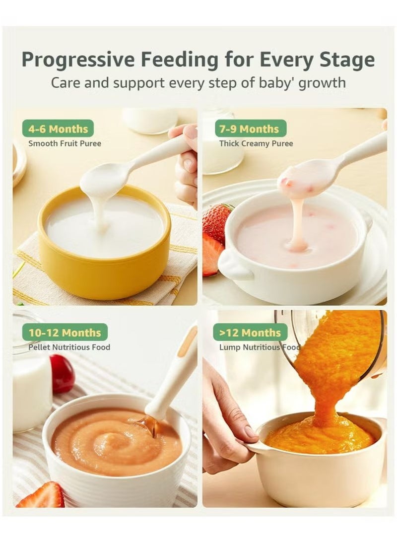 الدليبن جهاز تحضير طعام الأطفال 5 في 1، معالج طعام الأطفال متعدد الوظائف، خلاط بخار طعام الأطفال مع خاصية التنظيف الذاتي وشاشة لمس للتحكم في الطعام للأطفال الرضع، جهاز طحن الطعام متعدد الاستخدامات، طبخ وتحريك تلقائي، وظيفة توقيت (أبيض) - Image 3