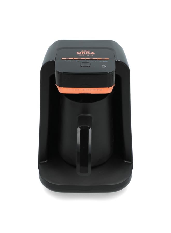 ارزوم اوكا ماكينة صنع القهوة التركية Rich Spin بقوة 700 وات مع نظام منع التدفق باللونين الأسود والنحاسي - Image 1