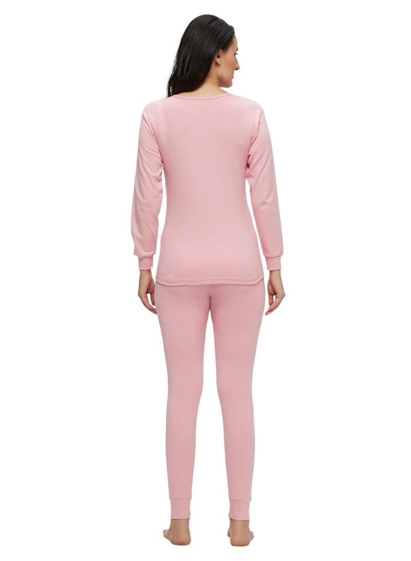 BYC WOMEN'S INNER FULL BODY THERMAL SET - PINK - Image 4