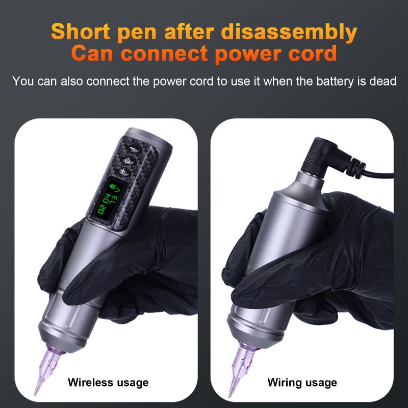 Motor Tattoo Pen Cordless Battery Motor Tattoo Machine Stable Output Adjustable Needle Length Removable Battery with Storage Bag - Image 3