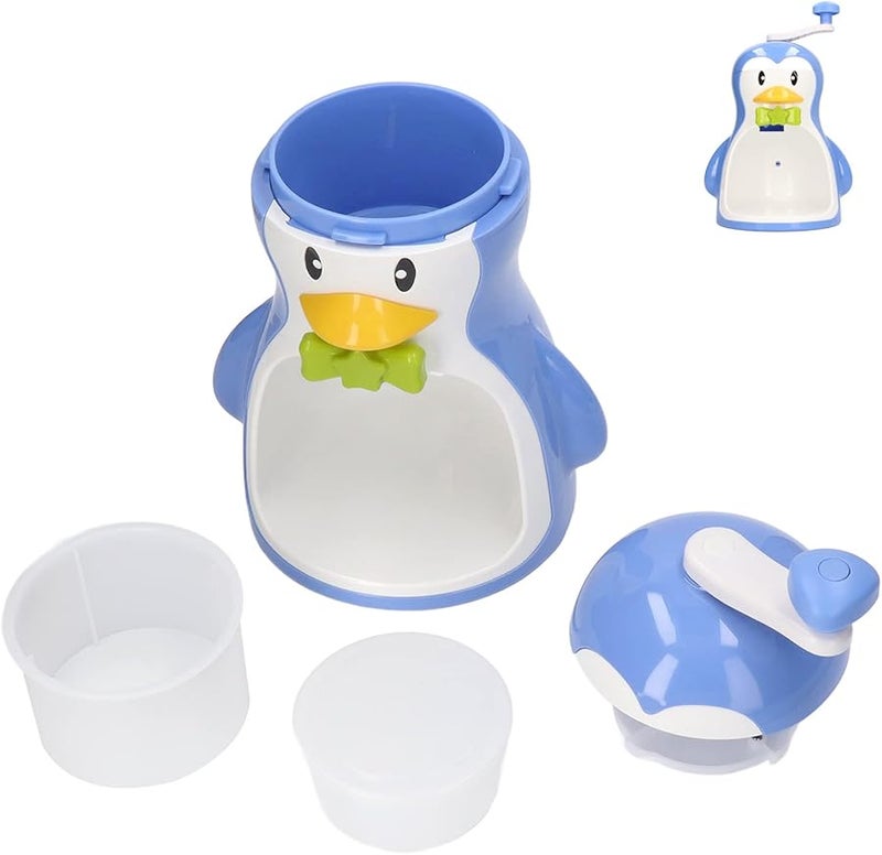 Penguin Shape Blue Manual Snow Cone Maker Portable Kitchen Accessory - Image 2