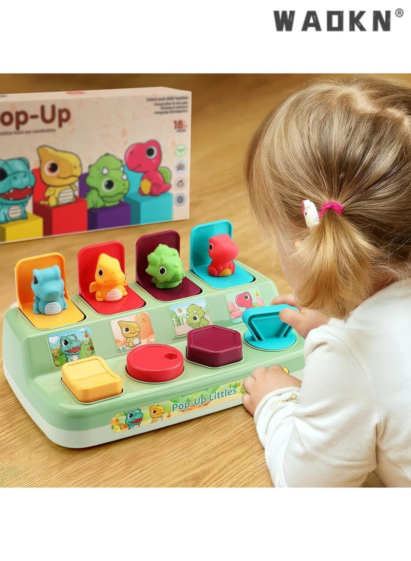 WAOKN Interactive Pop Up Dinosaur Toys for Toddlers, Baby Toys 12-18 Months, Montessori Cause and Effect Toys for 1-2 Years Old Early Learning,Educational Toy for Boys and Girls 12+ Months  - Image 4